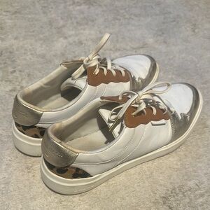 Cole Haan Women's White and Silver Sneakers